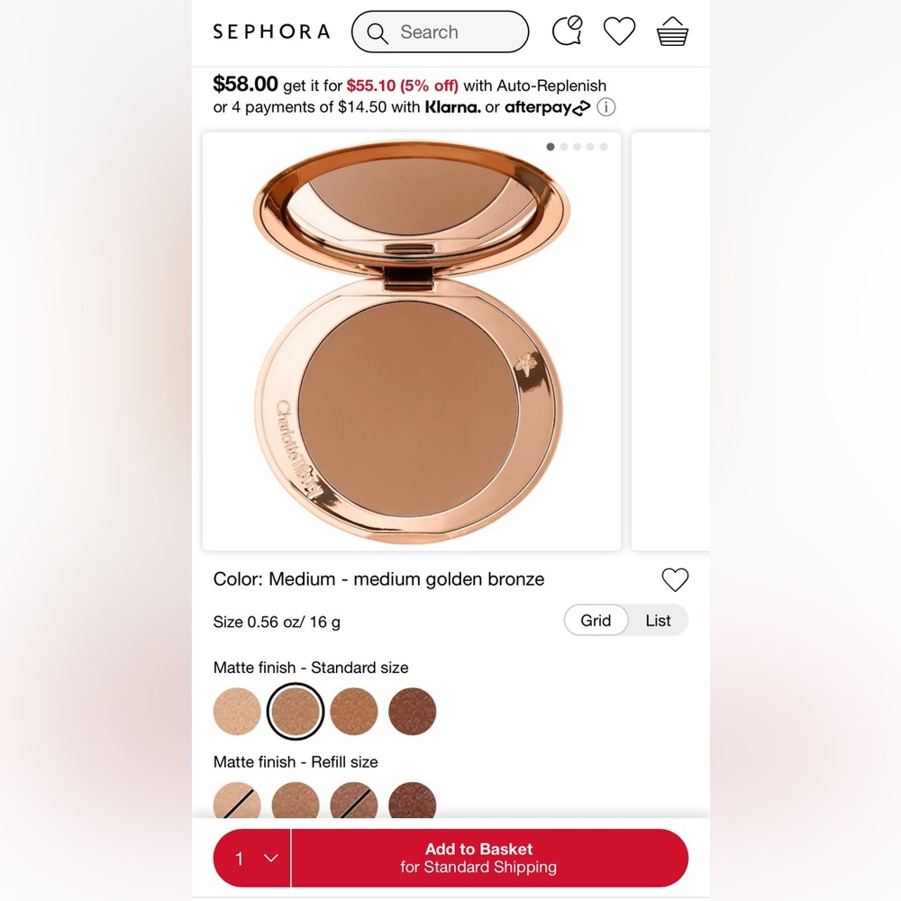 Charlotte Tilbury Airbrush Bronzer / Medium